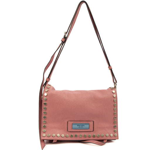 Picture of Prada Cross Body Buckle Tote  in Pink, Calfskin