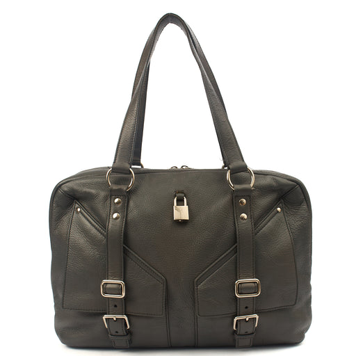 Picture of Saint Laurent Tote Tote in Dark Green, Calfskin Leather