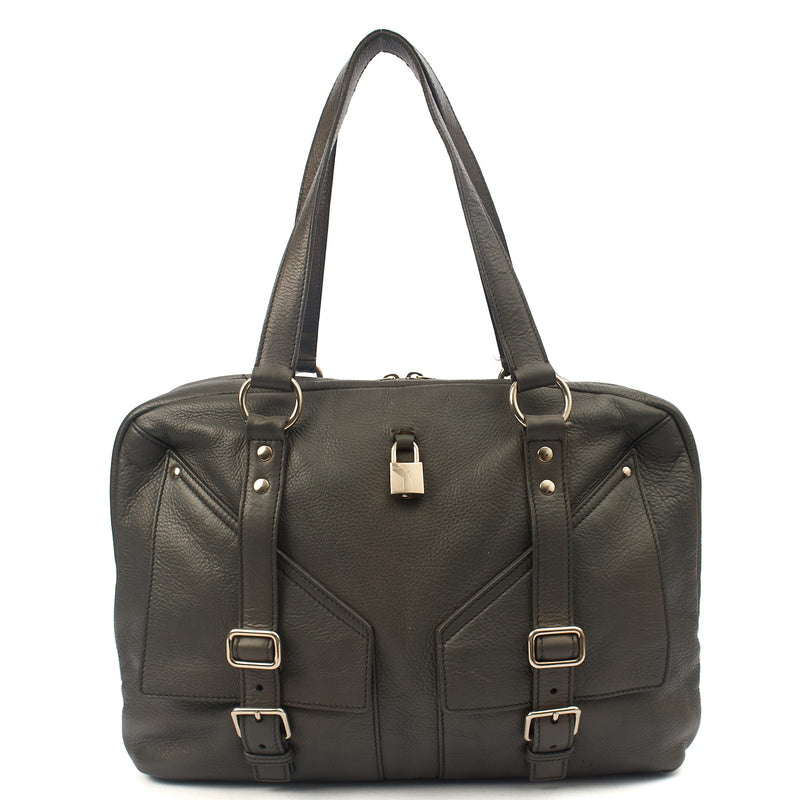 Picture of Saint Laurent Tote Tote in Dark Green, Calfskin Leather