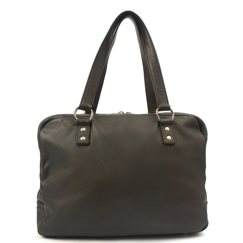 Picture of Saint Laurent Tote Tote in Dark Green, Calfskin Leather