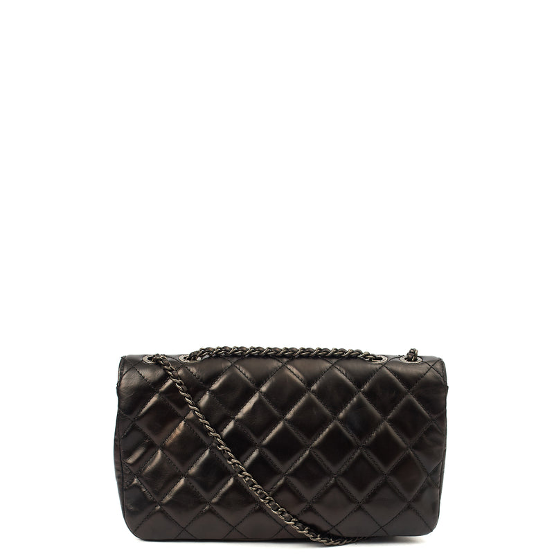 Picture of Chanel Shoulder Bag Flap Bag in Black, Glazed Calfskin