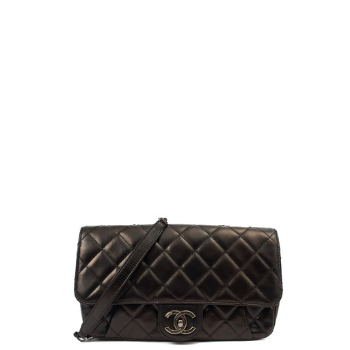Picture of Chanel Shoulder Bag Flap Bag in Black, Glazed Calfskin