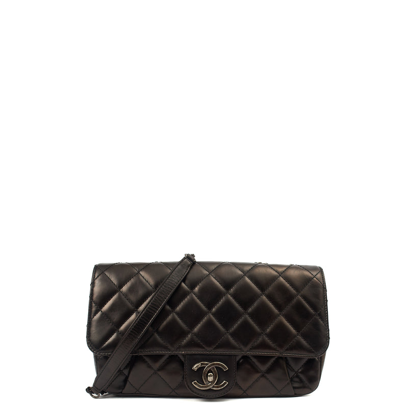 Picture of Chanel Shoulder Bag Flap Bag in Black, Glazed Calfskin