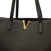 Picture of Versace Tote Virtus in Black, Leather