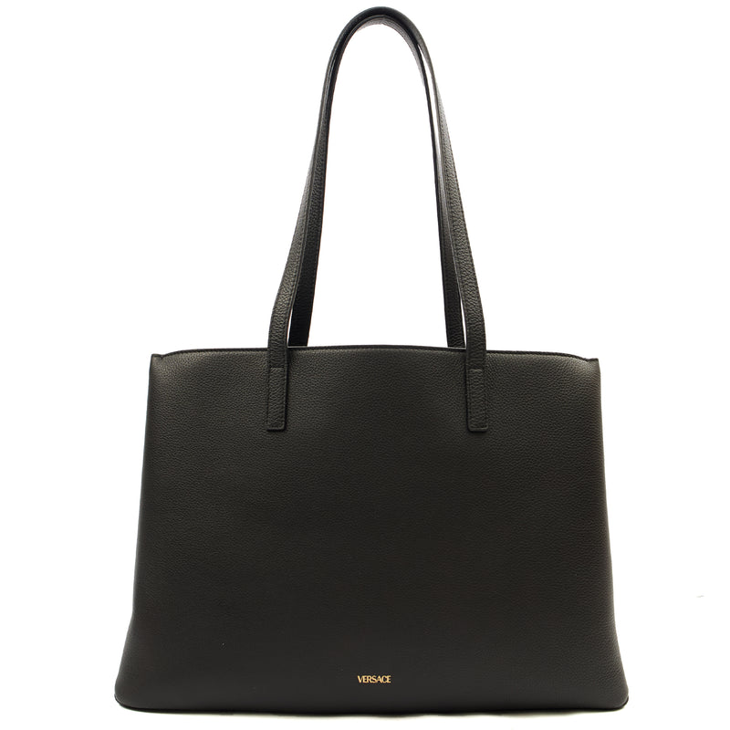 Picture of Versace Tote Virtus in Black, Leather