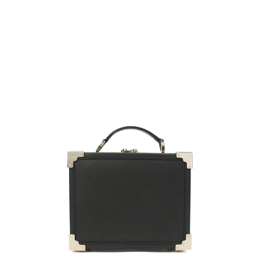 Picture of Aspinal of London Cross Body Trunk in Black, Leather