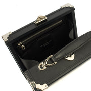 Picture of Aspinal of London Cross Body Trunk in Black, Leather