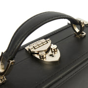 Picture of Aspinal of London Cross Body Trunk in Black, Leather