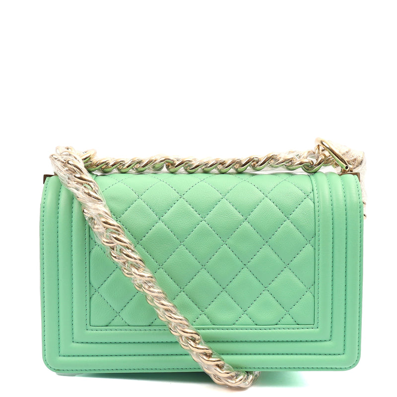 Picture of Chanel Shoulder Bag Boy - Small in Green, Calfskin Leather