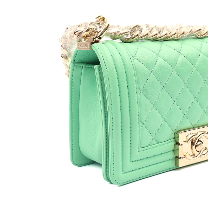 Picture of Chanel Shoulder Bag Boy - Small in Green, Calfskin Leather