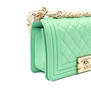 Picture of Chanel Shoulder Bag Boy - Small in Green, Calfskin Leather