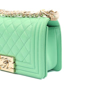 Picture of Chanel Shoulder Bag Boy - Small in Green, Calfskin Leather