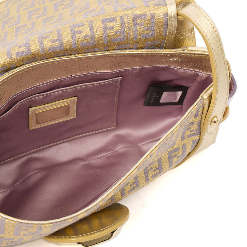 Picture of Fendi Shoulder Bag Zucchino Compilation Bag in Metallic, Fabric