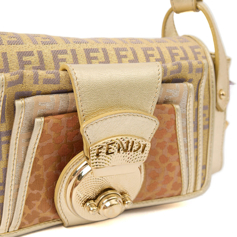 Picture of Fendi Shoulder Bag Zucchino Compilation Bag in Metallic, Fabric