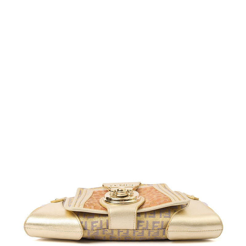 Picture of Fendi Shoulder Bag Zucchino Compilation Bag in Metallic, Fabric