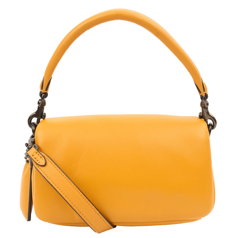 Picture of Coach Cross Body Pillow Tabby in Yellow, Leather