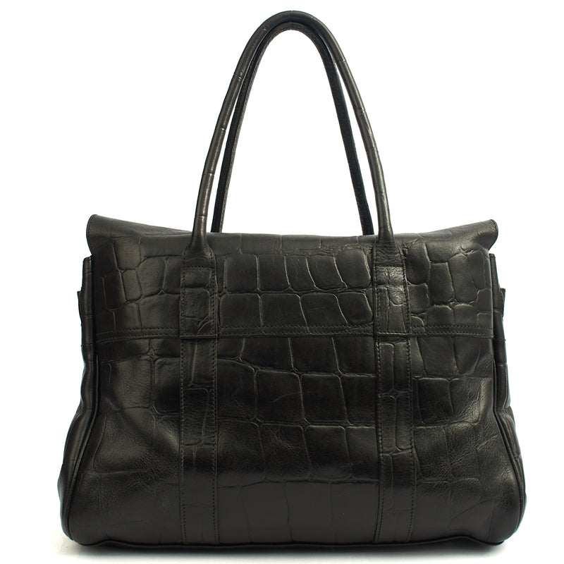 Picture of Mulberry Tote Bayswater Heritage in Black, Exotic Effect Leather