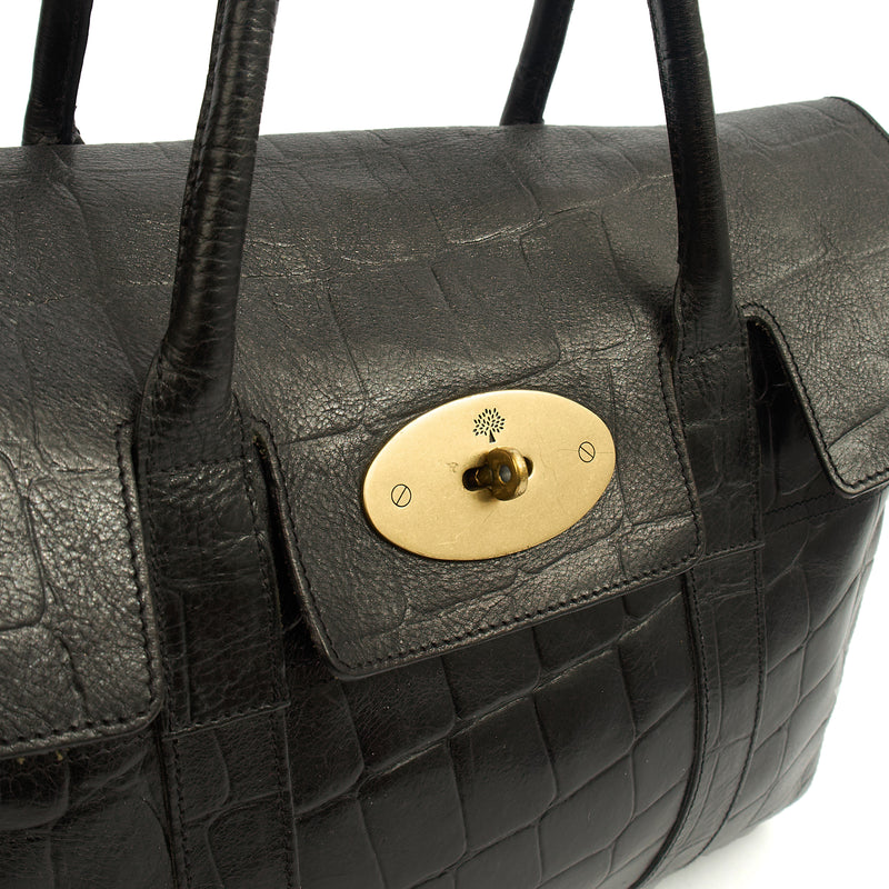 Picture of Mulberry Tote Bayswater Heritage in Black, Exotic Effect Leather
