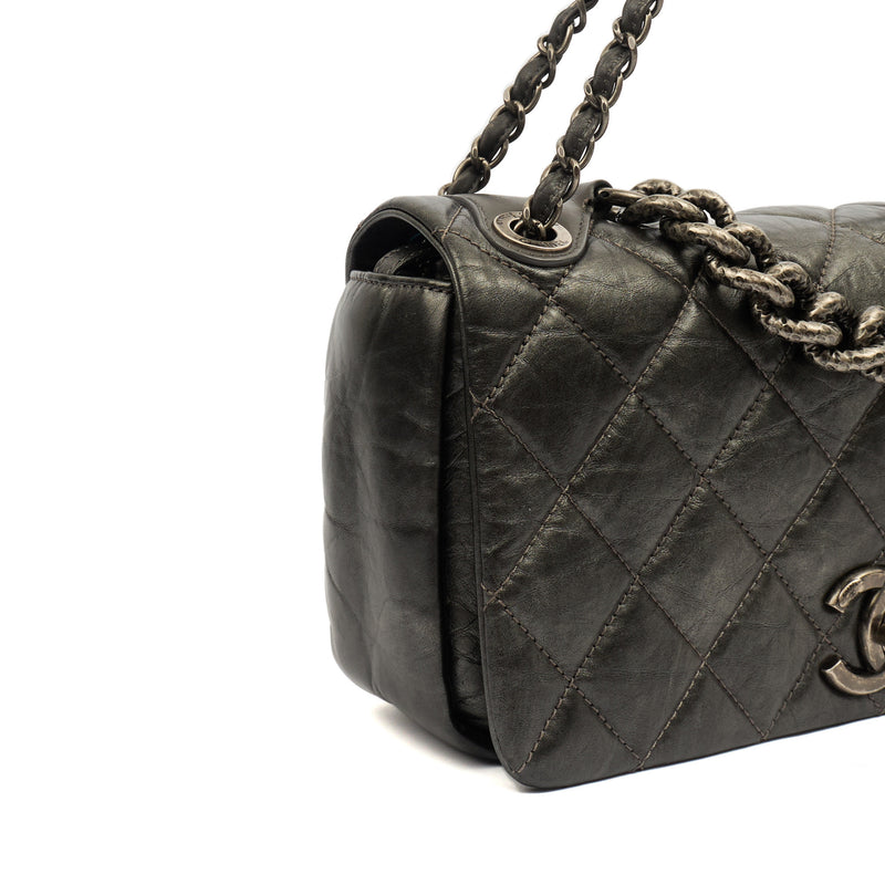 Picture of Chanel Shoulder Bag Chain Flap Bag in Metallic, Crinkled Calfskin Leather