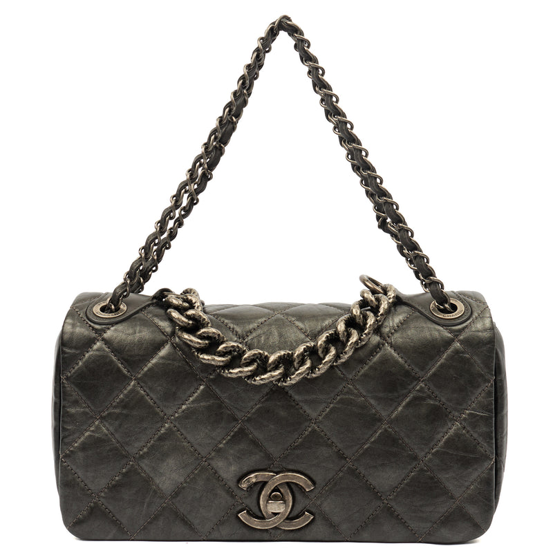 Picture of Chanel Shoulder Bag Chain Flap Bag in Metallic, Crinkled Calfskin Leather