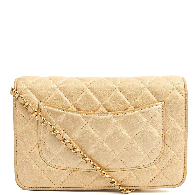 Picture of Chanel Cross Body Wallet on Chain in Metallic, Fabric