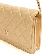 Picture of Chanel Cross Body Wallet on Chain in Metallic, Fabric