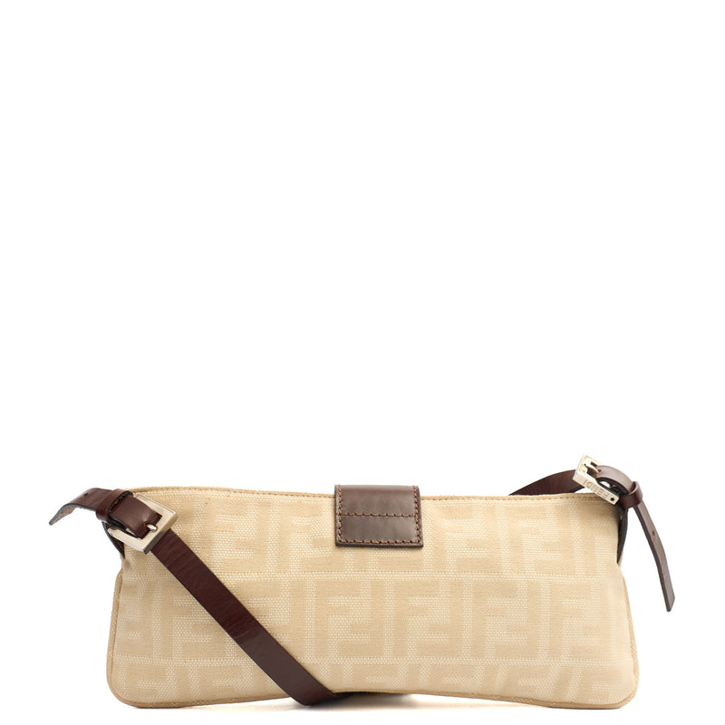 Picture of Fendi Shoulder Bag Baguette - Mini in Zucca FF, Canvas