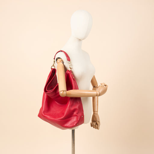 Picture of Mulberry Tote Effie Hobo in Red, Calfskin Leather
