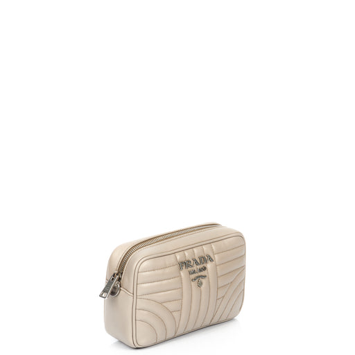 Picture of Prada Diagramme Wallet on Chain in Neutral, Leather