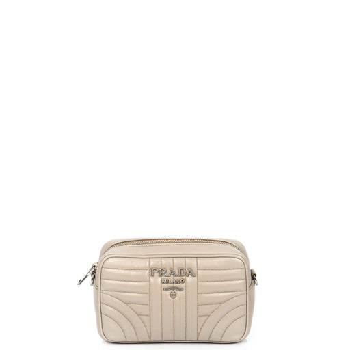 Picture of Prada Diagramme Wallet on Chain in Neutral, Leather