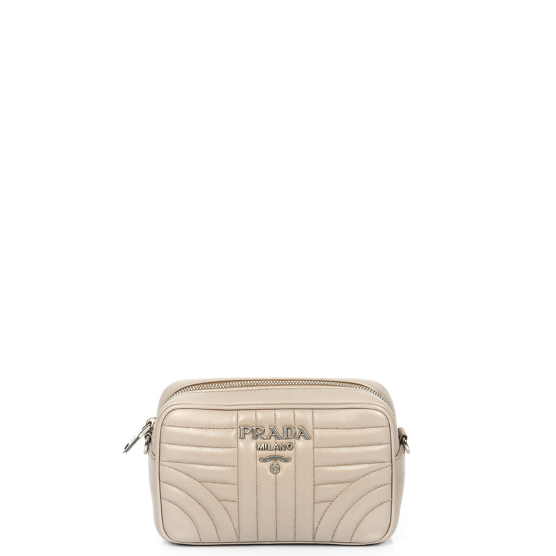 Picture of Prada Diagramme Wallet on Chain in Neutral, Leather