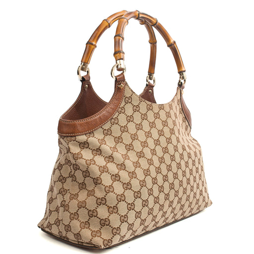 Picture of Gucci Tote Bamboo Shoulder in GG Supreme, GG Canvas
