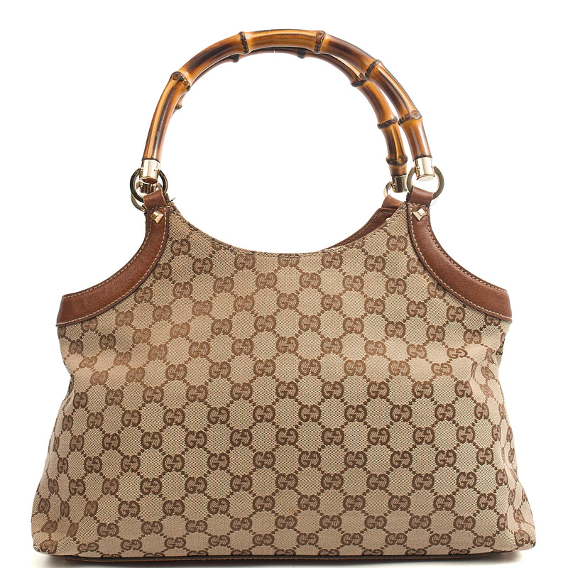Picture of Gucci Tote Bamboo Shoulder in GG Supreme, GG Canvas