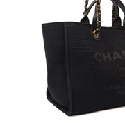 Picture of Chanel Tote Deauville Tote in Black, Canvas