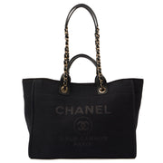 Picture of Chanel Tote Deauville Tote in Black, Canvas
