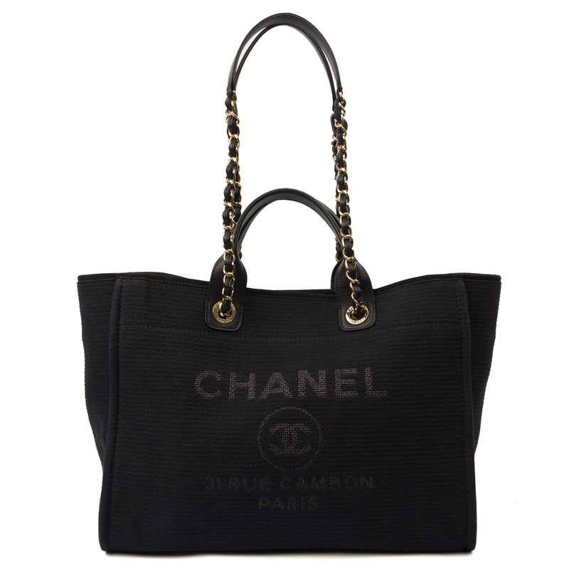 Picture of Chanel Tote Deauville Tote in Black, Canvas