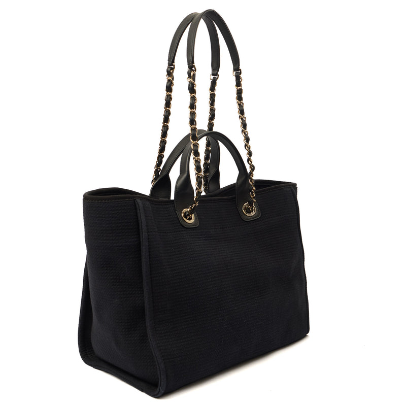 Picture of Chanel Tote Deauville Tote in Black, Canvas