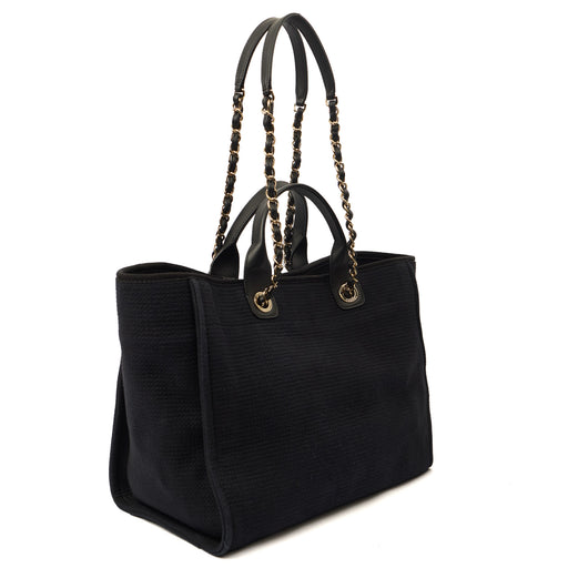 Picture of Chanel Tote Deauville Tote in Black, Canvas