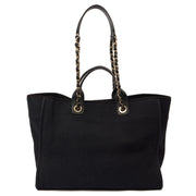 Picture of Chanel Tote Deauville Tote in Black, Canvas