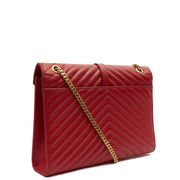 Picture of Saint Laurent Shoulder Bag Envelope - Large in Red, Leather