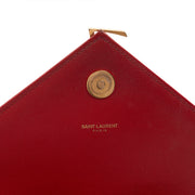 Picture of Saint Laurent Shoulder Bag Envelope - Large in Red, Leather