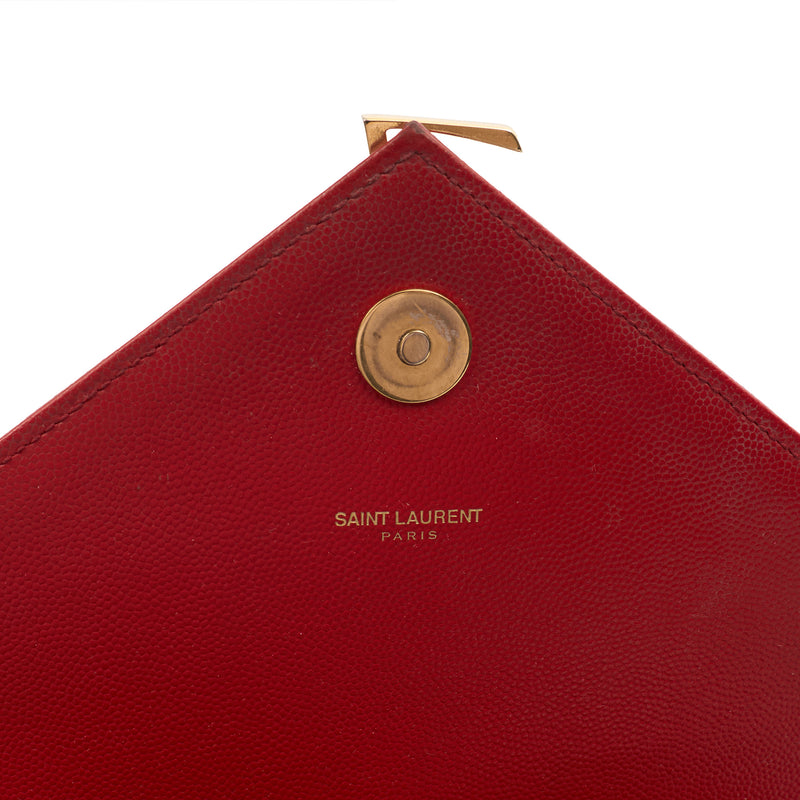 Picture of Saint Laurent Shoulder Bag Envelope - Large in Red, Leather