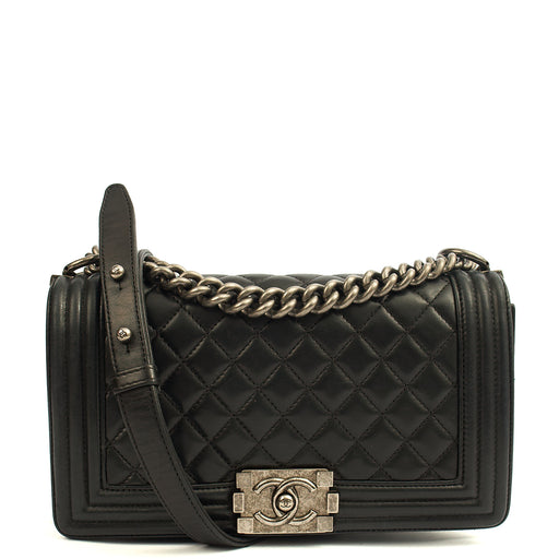 Picture of Chanel Shoulder Bag Boy - Medium in Black, Calfskin Leather