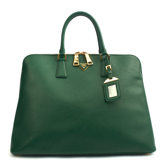 Picture of Prada Tote Lux Tote in Green, Saffiano Leather