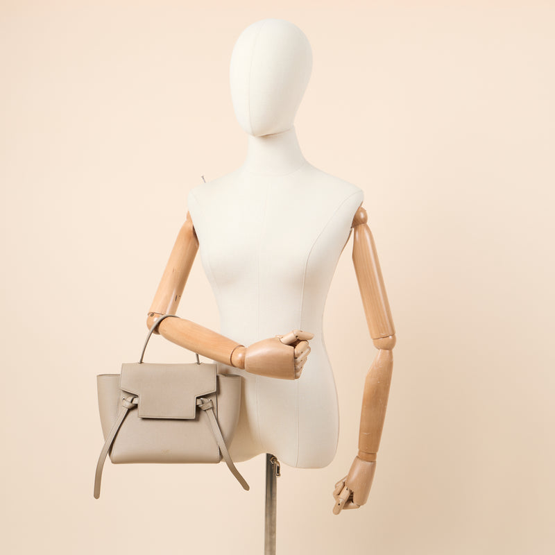 Celine Top Handle Belt Bag Mini in Cream, Box Calfskin