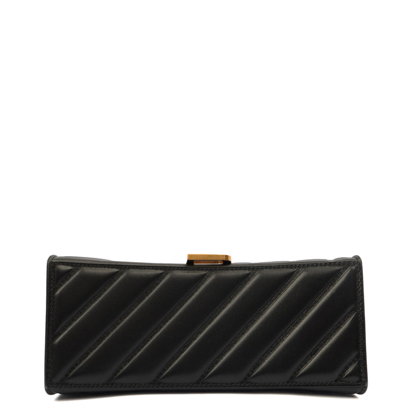 Picture of Balenciaga Top Handle Hourglass Top Handle Small in Black, Veau (Calfskin)