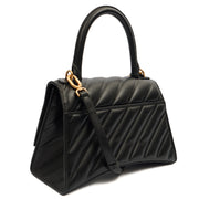 Picture of Balenciaga Top Handle Hourglass Top Handle Small in Black, Veau (Calfskin)