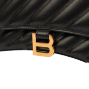 Picture of Balenciaga Top Handle Hourglass Top Handle Small in Black, Veau (Calfskin)