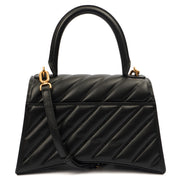 Picture of Balenciaga Top Handle Hourglass Top Handle Small in Black, Veau (Calfskin)