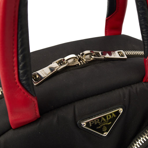 Picture of Prada Top Handle Front Pocket Double Zip Lux Tote in Black, Nylon